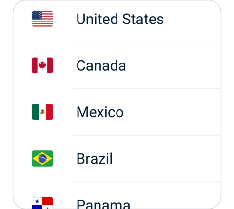 Ladder connect step 2, choose VPN server location